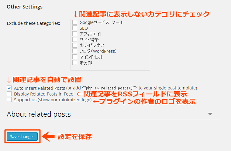 WordPress Related Posts　設定方法